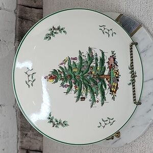 Spode Christmas Tree Classic Collectible Ceramic Round Cake Plate Vintage